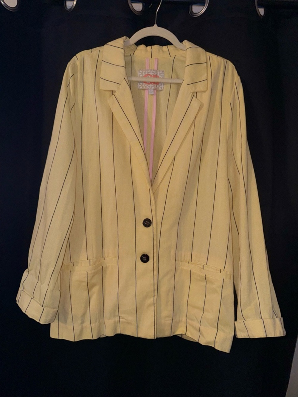 Gianna bini Yellow Pinstripe Blazer Jacket